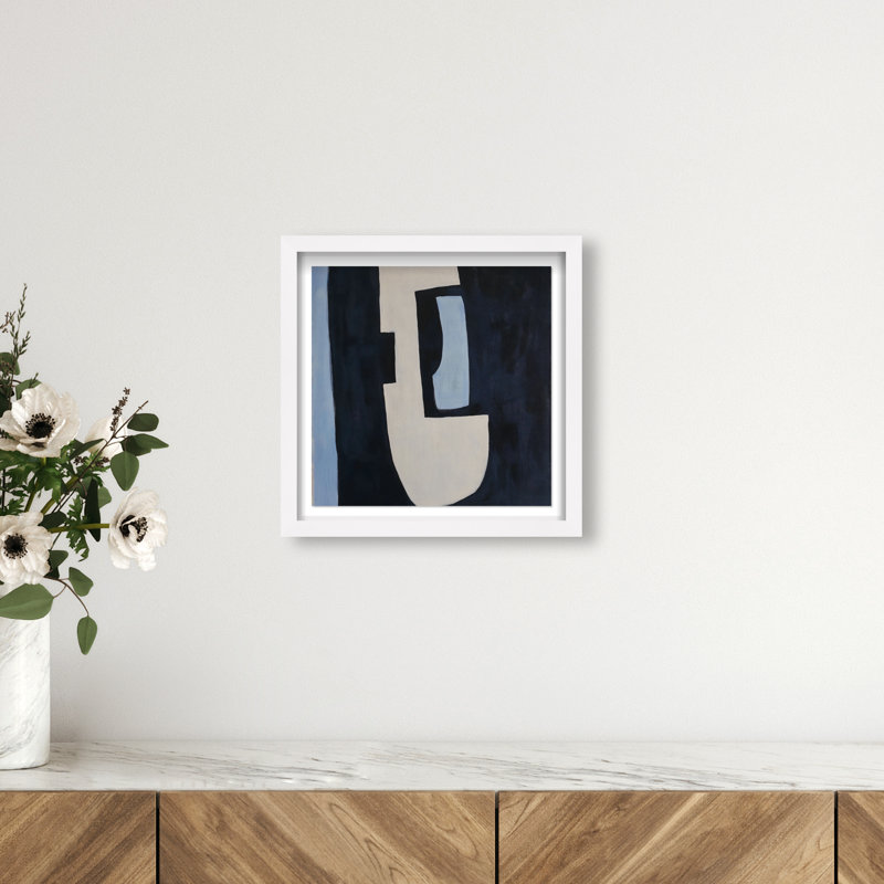 Contours of Silence II Shadowbox Abstract Print by Oliver Gal, Black Frame, 12 x 12, 13.5"H x 13.5"W, White Frame