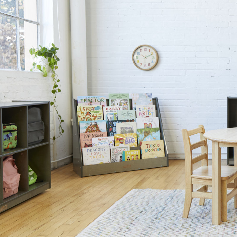 Gray Wash Birch Wood Kids' Single-Sided Book Display