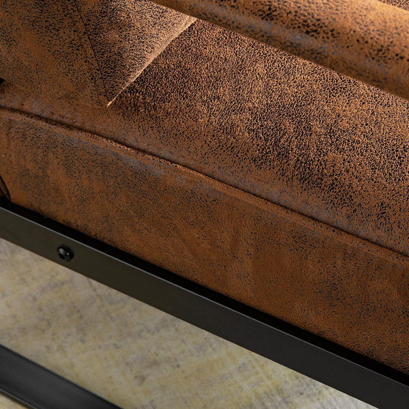 Chaise d'appoint Mid-Century moderne, structure carrée en métal durable, revêtement moelleux