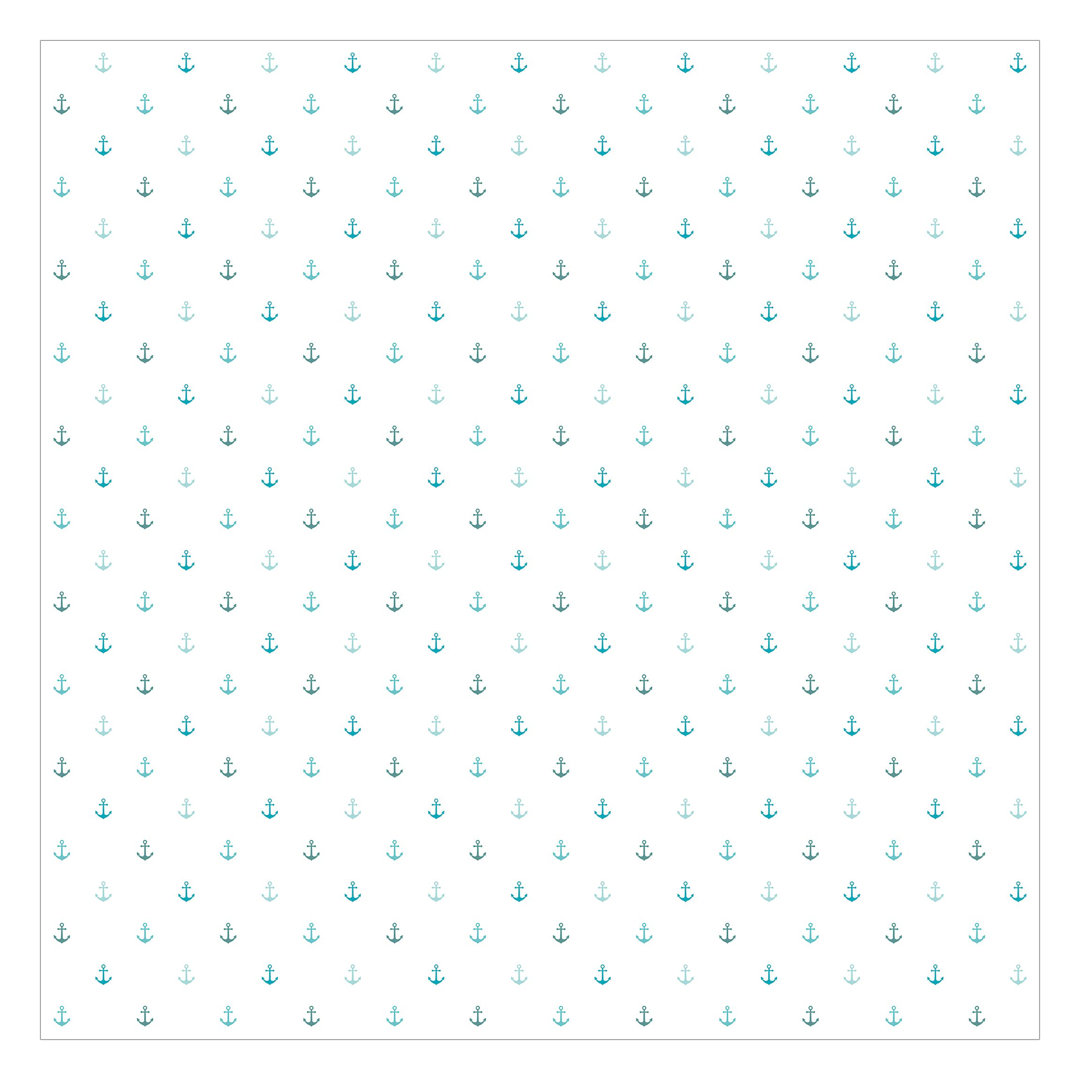 Turquoise Anchor 1.92m x 1.92m Textured Matte Peel & Stick Wall Mural