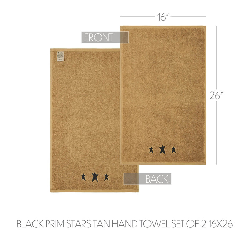 Ensemble de 2 essuie-mains Timeless Linens, Noir / brun clair