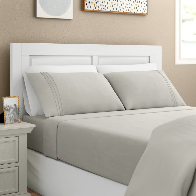 Sateen Sheet Set, Twin Sheet Set with Fitted Sheet and Pillowcase, Silver