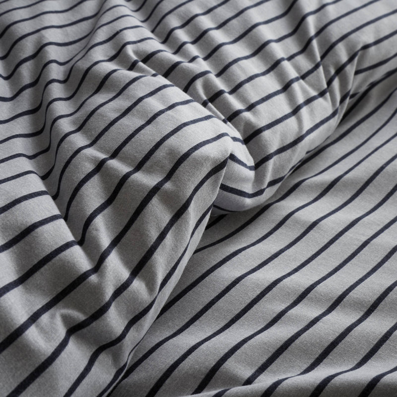 Fulham Jersey Stripe Duvet Cover Set With Pillowcases, Blue, Super King