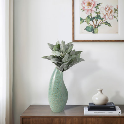 Vase décoratif en faïence - Design incurvé moderne, pièce décorative en céramique fabriquée à la main pour une décoration intérieure élégante