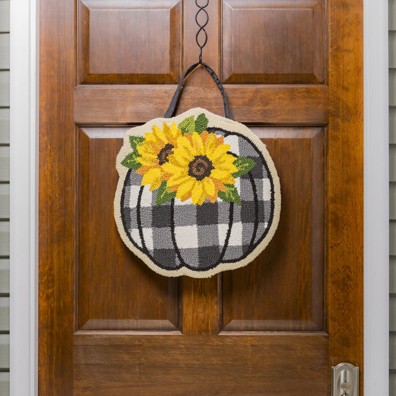 Décoration de porte d'extérieur à motif citrouille Debrina