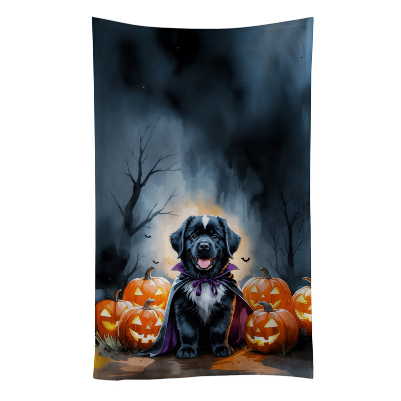 Torchon Terre-Neuve chiot Halloween, Terre-neuve