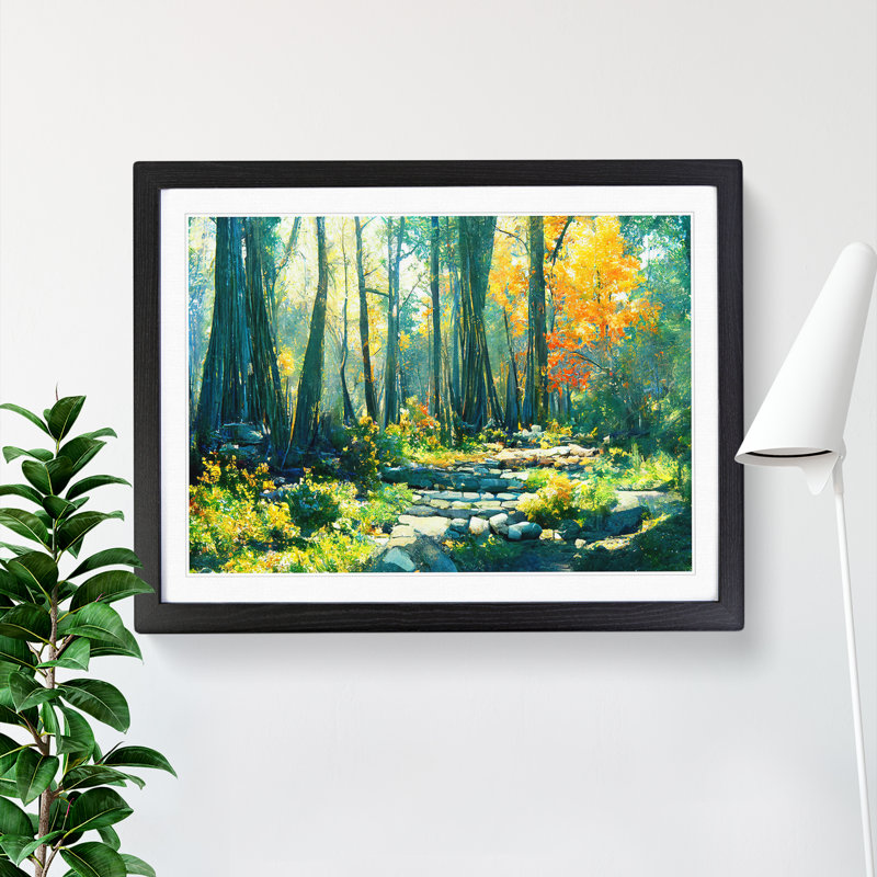 Countryside Forest - Single Picture Frame Painting, Black, 46cm H x 64cm W x 2cm D