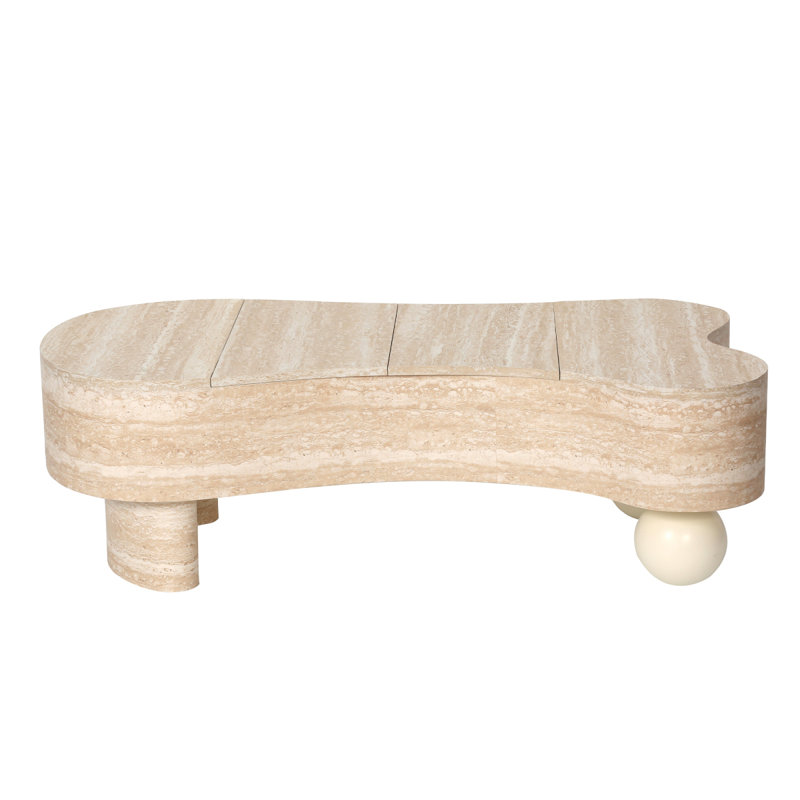 Irregular Coffee Table With Flip Top And Hidden Storage Compartment
