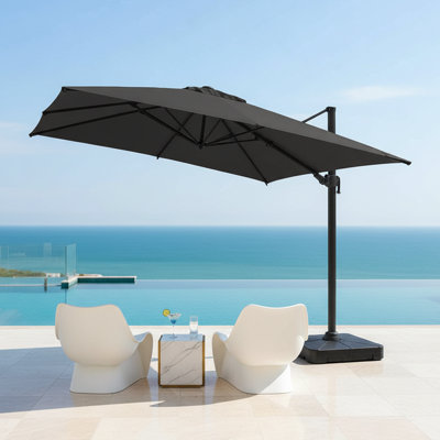 Swanja 118.1'' x 118.1'' Rectangular Cantilever Umbrella with 360° Rotation
