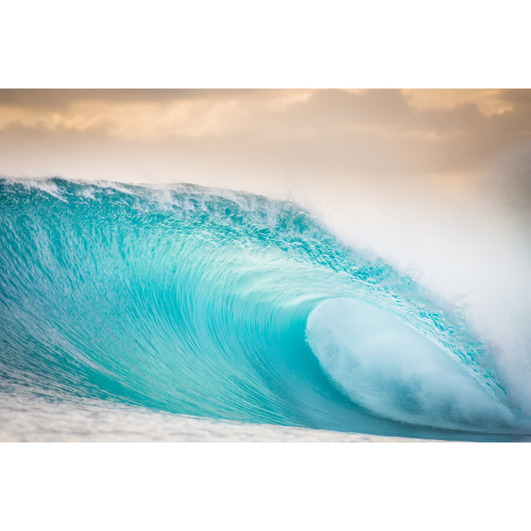 Massive Barrel Surf In Indonesia by Petesgraphy - Leinwandbild