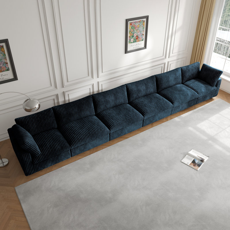 Canapé modulaire 6 pièces rembourré, Noir, noir, noir, noir