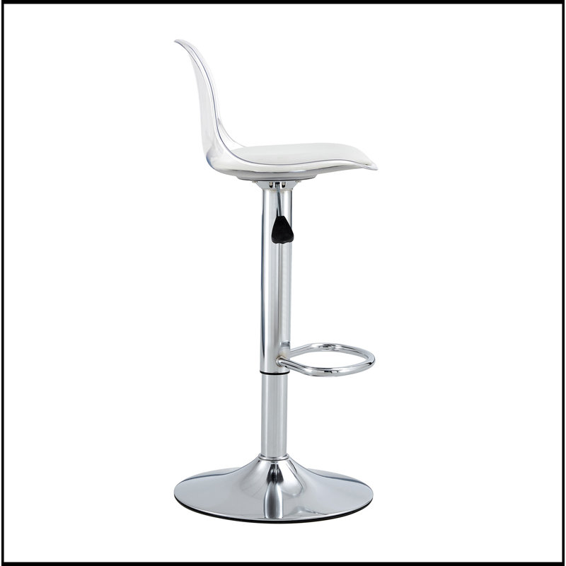Modern Minimalist Bar Chairs And Bar Stools. Can Rotate 360 ° And Adjust Lifting. PET Backrest And PU Seats. Set Of 2. Suitable For Bars, Restaurants