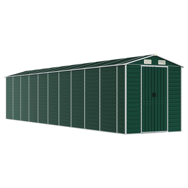 Grande remise en acier galvanisé Vidaxl, H 78 po x l 352,4 po x P 75,2 po, Vert