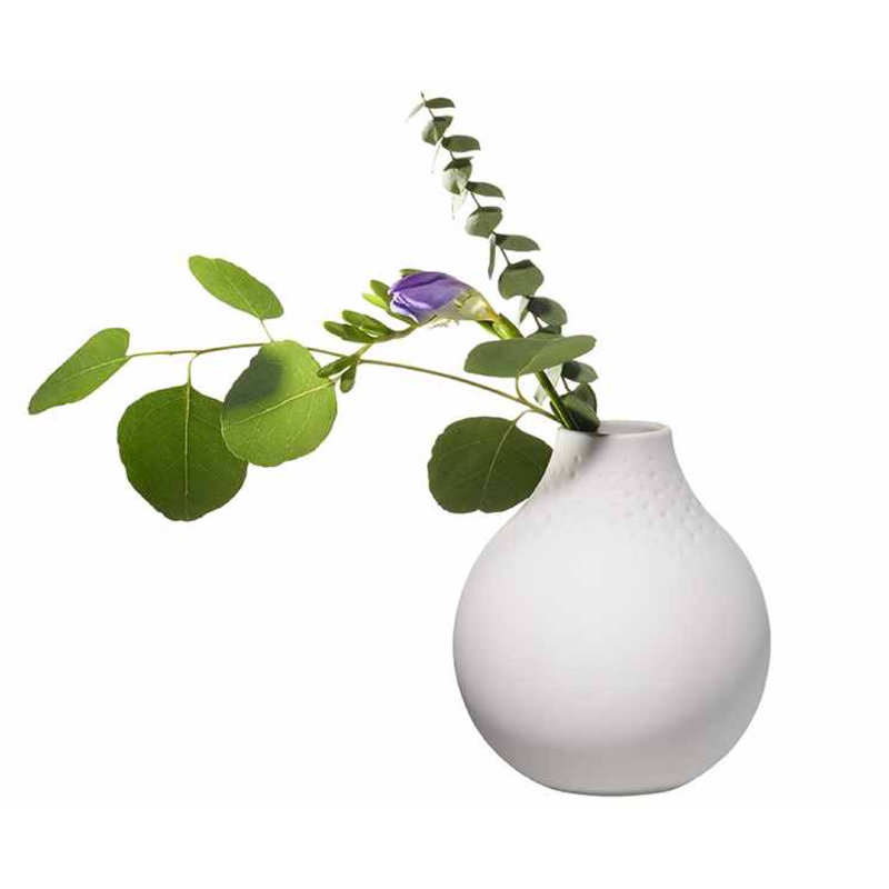 Villeroy & Boch Manufacture Collier  Vase, Small, Matte White, 4.75" H x 4.5" W x 4.5" D