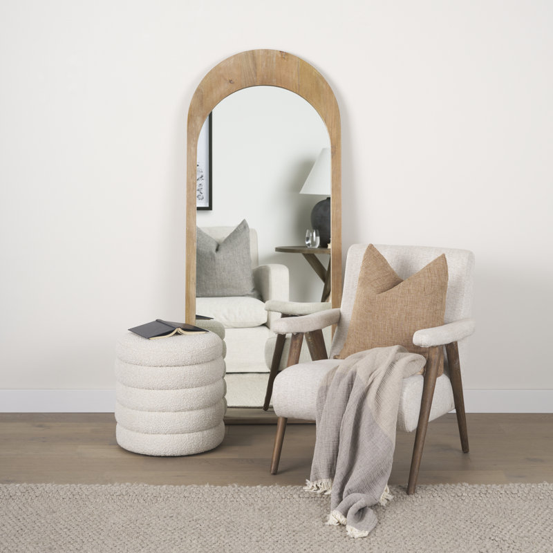 Vixe Solid Wood Mirror, Light Brown, 72" x 30"