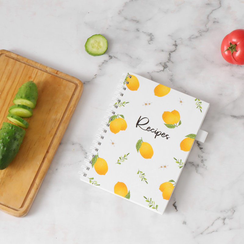 6 X9 Lemons Hardcover Recipe Binder, Blank Recipe Binder To Write In Your Own Recipes, Recipe Binder, Recipe Book Blank, Recipe Notebook, Cookbook Binder, Recipe Journal, Blank Cookbook