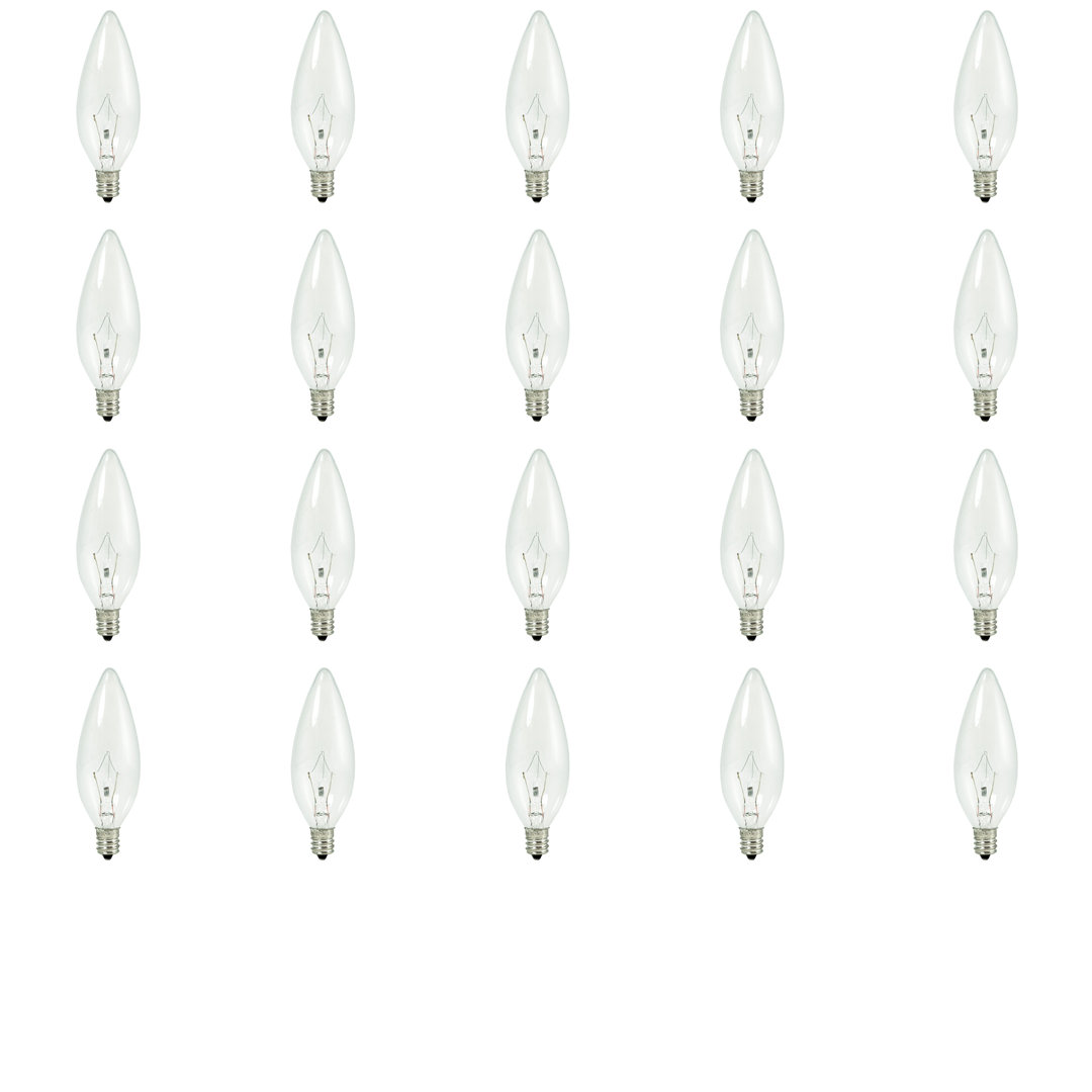 25 Watt B10 E12/Candelabra Dimmable 2700K Xenon/Krypton Bulb (Set of 20) Bulbrite Industries
