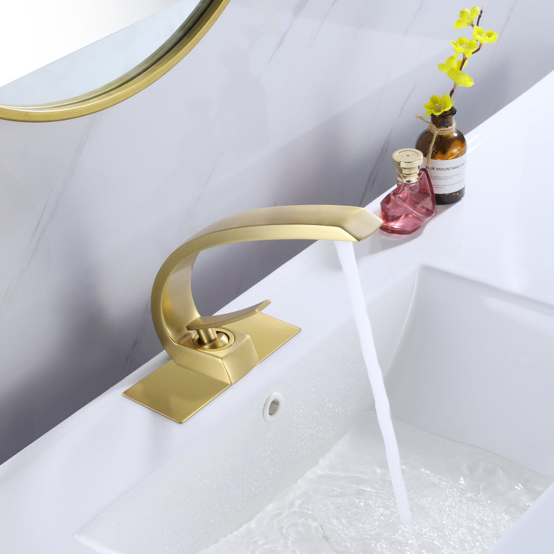 Single-Hole Single-handle Bathroom Faucet, Brushed Gold
