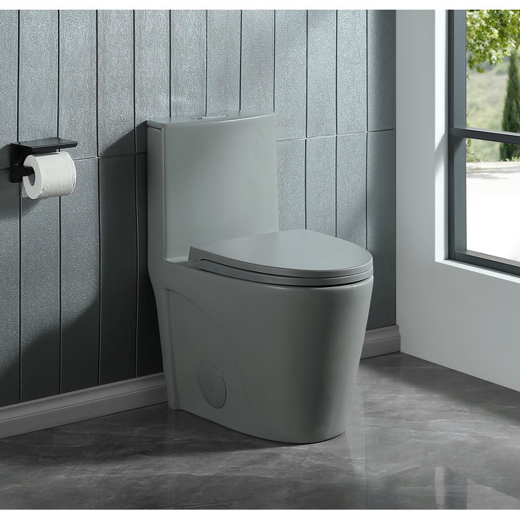1.1/1.6 GPF Dual-Flush Elongated One-Piece Toilet with 17.13 in. Comfort Seat Height, Ceramic Glazed Surface(Soft Close Seat Included), 4 Colors Option
