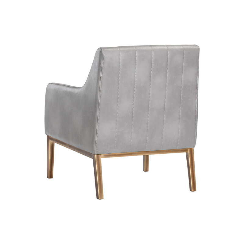 Wolfe Club Chair, Gray Faux Leather
