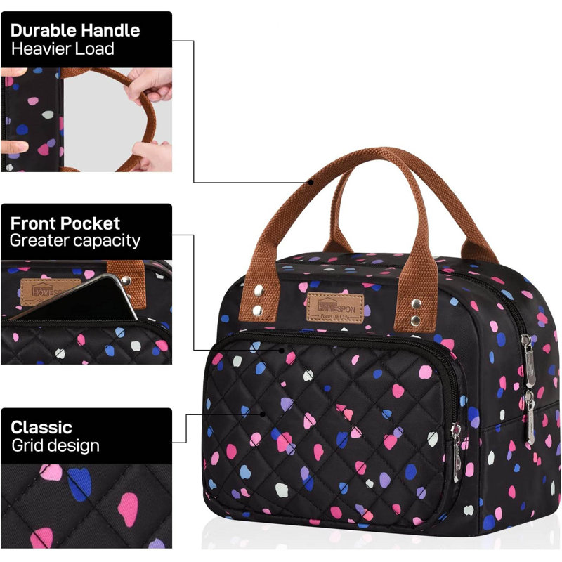 Insulated Lunch Bag, Colourful Dots