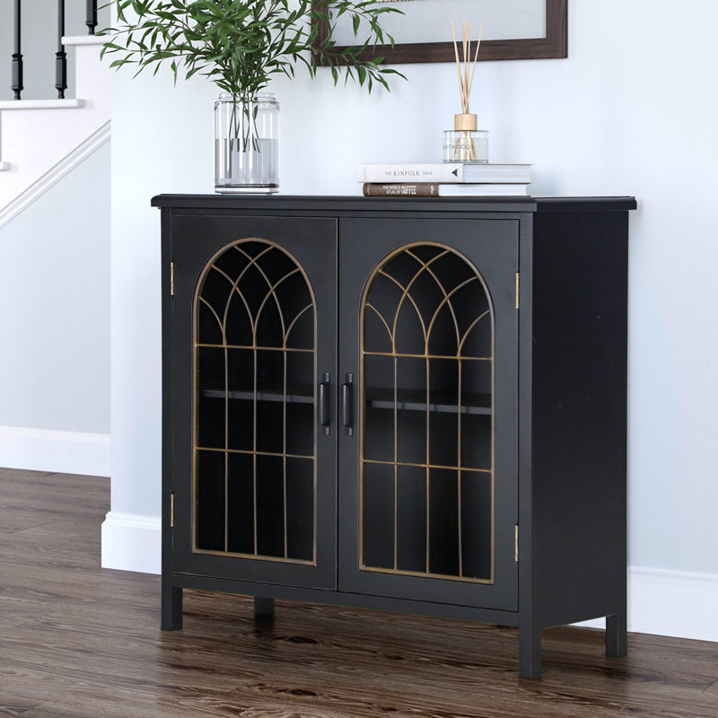 31.5" W 2-Door Solid and Manufactured Wood Accent Cabinet