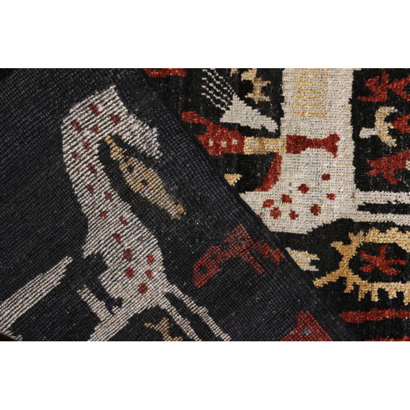 Burano Hand Knotted Wool Geometric Area Rug, Rectangle 6' x 9'