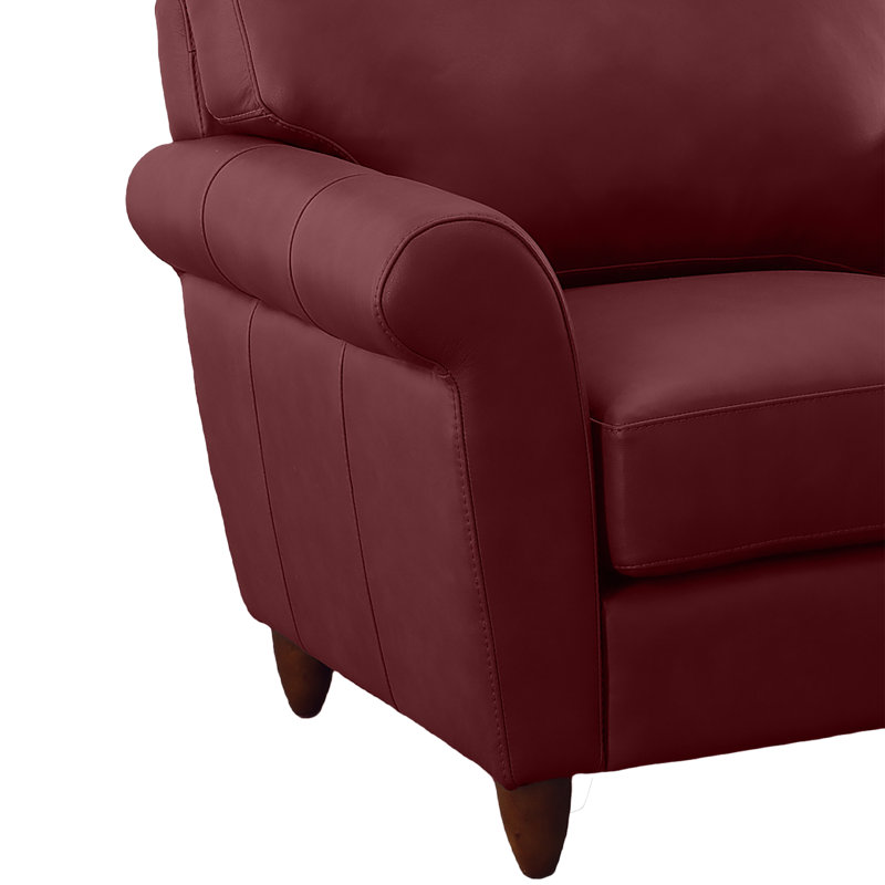Canapé modulaire en cuir véritable Cherish, Face à la gauche, Cuir véritable vin