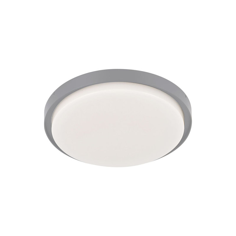 Bailey LED Outdoor Flush Mount, Gray, 1.5" H x 10.75" W x 10.75" D