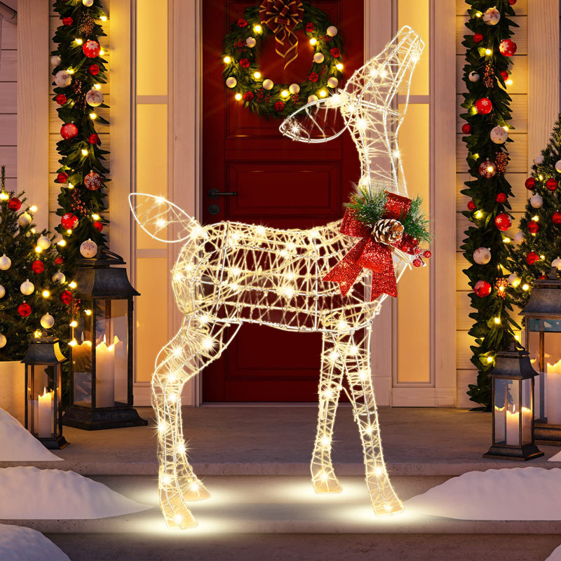 Lighted Christmas Reindeer Lawn Display