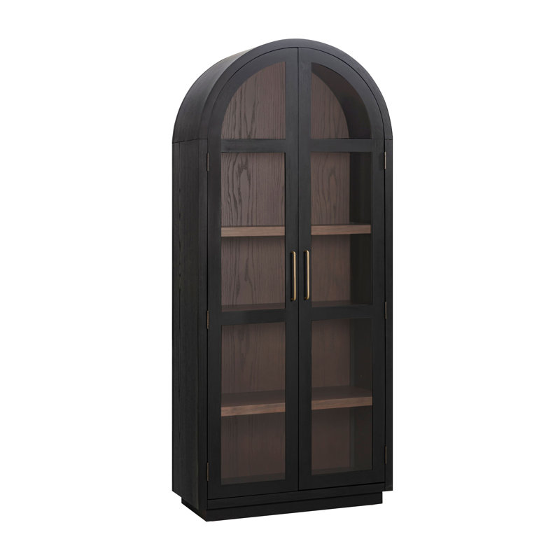 Vitrine en bois Calhoun, Noir