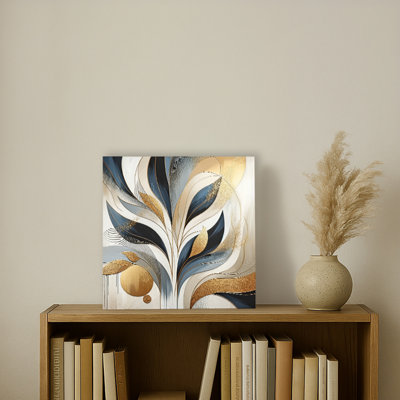 " Opulent Gold And Navy Botanical "