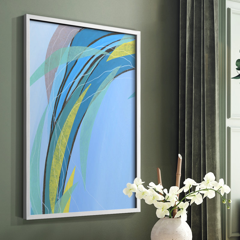 «Circulation Flow III», reproduction encadrée - bois massif, H 10 po x l 8 po, Blanc