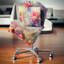 Art grunge avec fleur et éclaboussures - coussin à imprimé floral-29896347-29892832