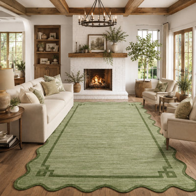 Tapis lavable Modern Border pour salon, chambre à coucher, couloir