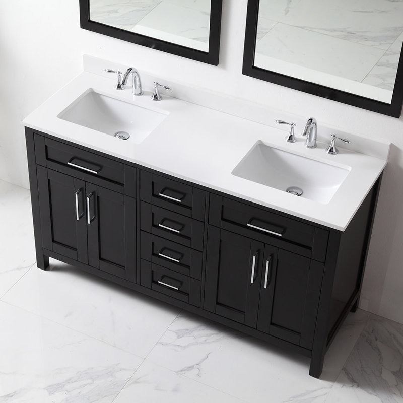 Meuble-lavabo double 60 po Tahoe, Espresso