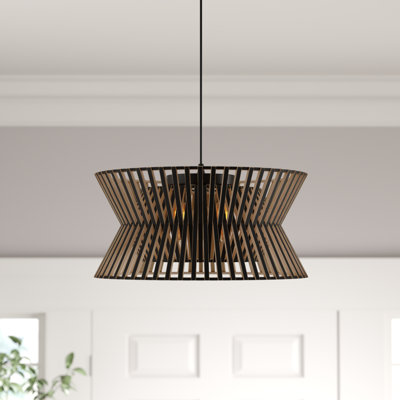 Arba 3-Light Dimmable Solid Wood Drum Chandelier