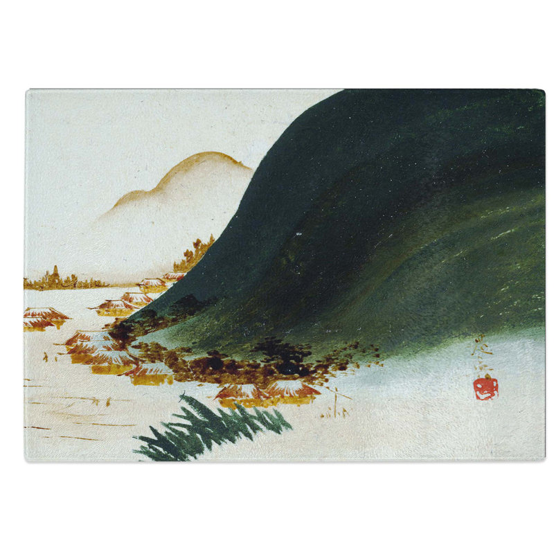 Glass Mountains & Houses by Shibata Zeshin Chopping Board, 39 cm W x 28.5 cm L