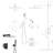 Matte Black Shower With 12 Inch Dual Heads - Wall Mounted System Shower, Square, Can Existing Showerheads