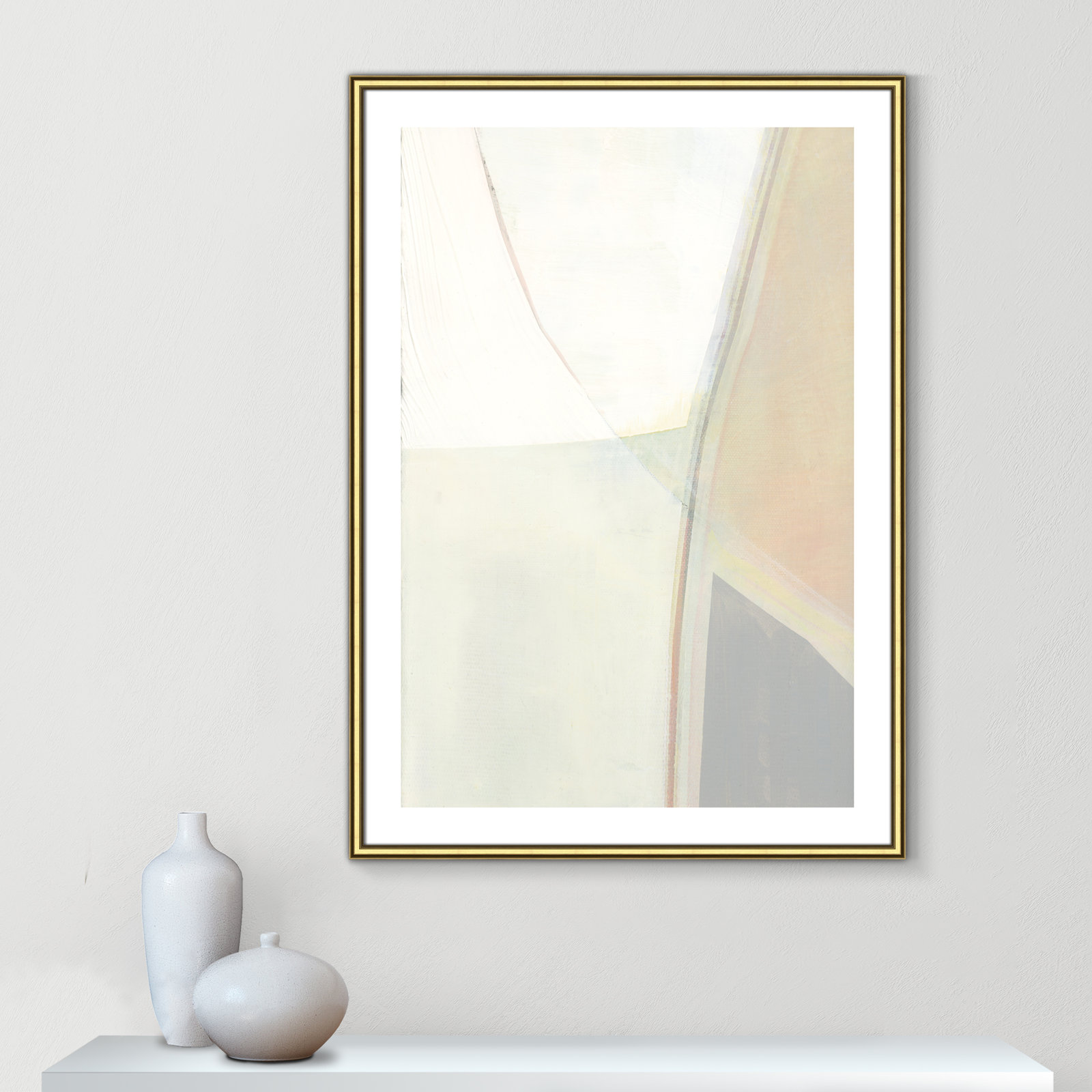 In Neutral II - Painting Print, Gold Framed Paper, 41.5" H x 29.5" W x 0.88" D