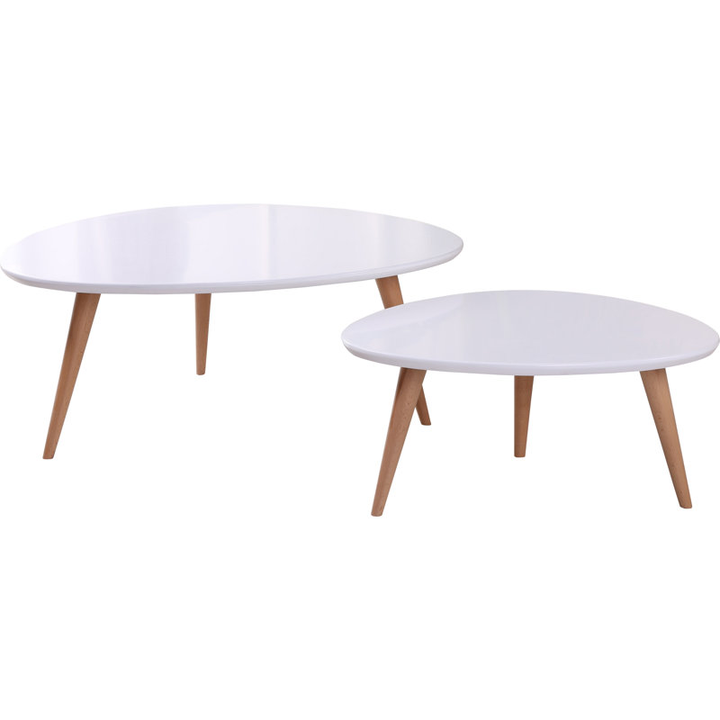 Ensemble de tables basses 2 pièces Isabella, Blanc