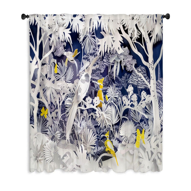 Rideau transparent en polyester Gokhan, L 50 po x L 84 po