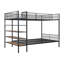  Metal Bunk Bed With 5-Tier Shelves, Black-1206239764