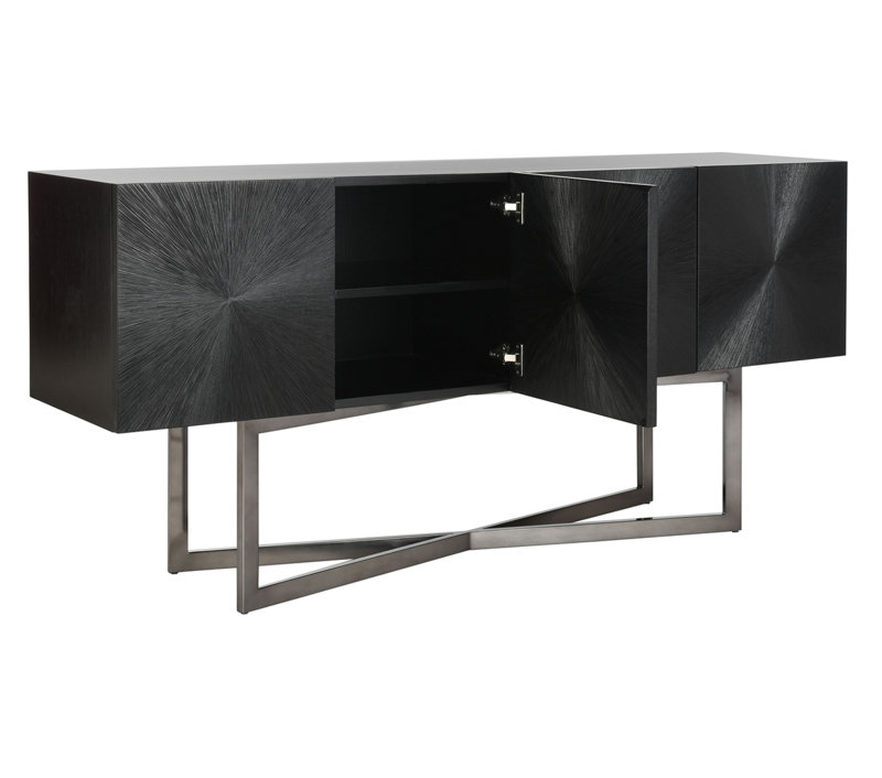 Table buffet de 71 po de largeur, Noir
