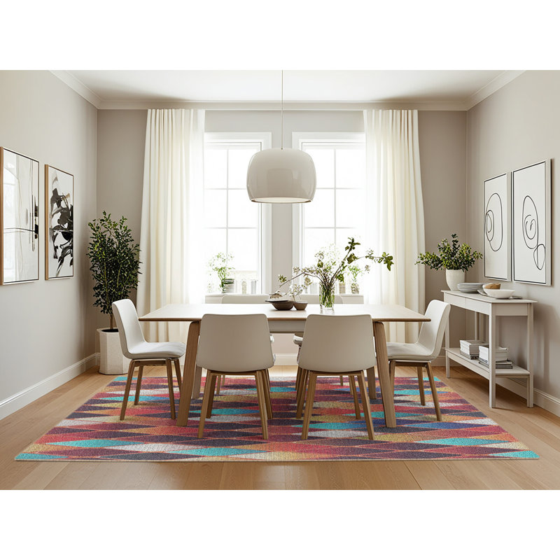 Proulx Geometric Indoor Rug, Rectangle 7' x 10'