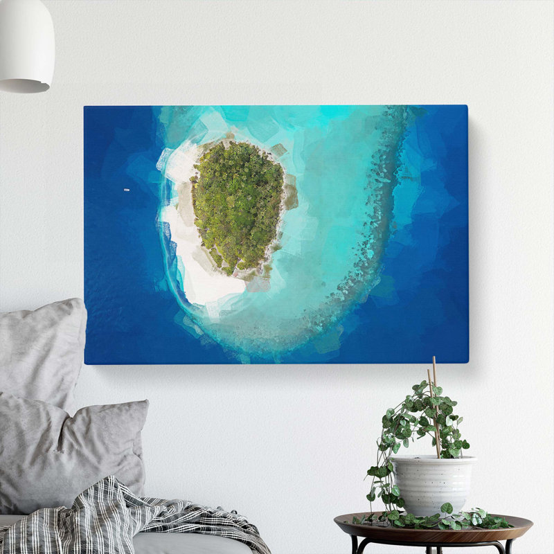 Baa Atoll In The Maldives In Abstract - Wrapped Canvas Print, 50cm H x 76cm W x 3cm D