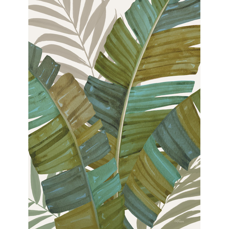 «Watercolor Banana Leaves 2 on Canvas» par Cat Thurman Designs, reproduction, H 48 po x l 32 po