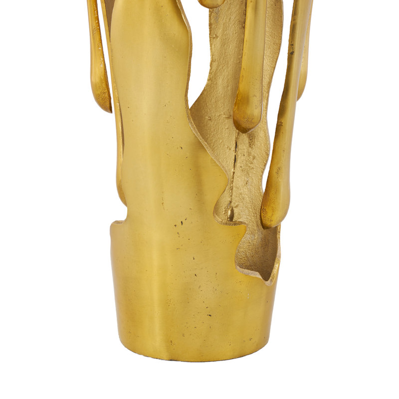 Vase décoratif Moderna, H 19,25 po x l 8,1 po x P 8,05 po, Or