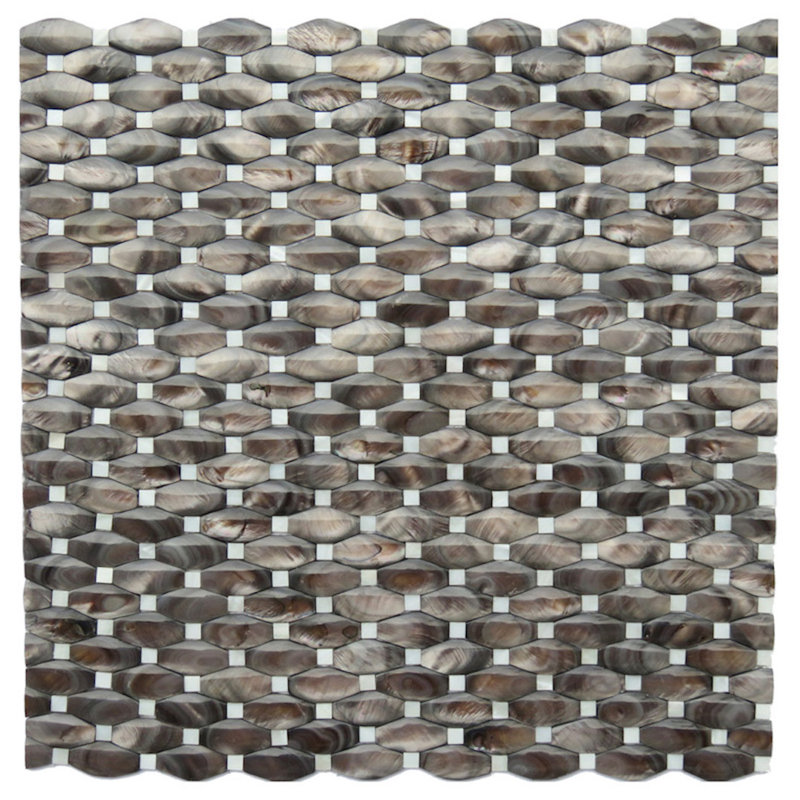 Carreau de mosaïque de coquillage en nacre 0,5 po x 1 po