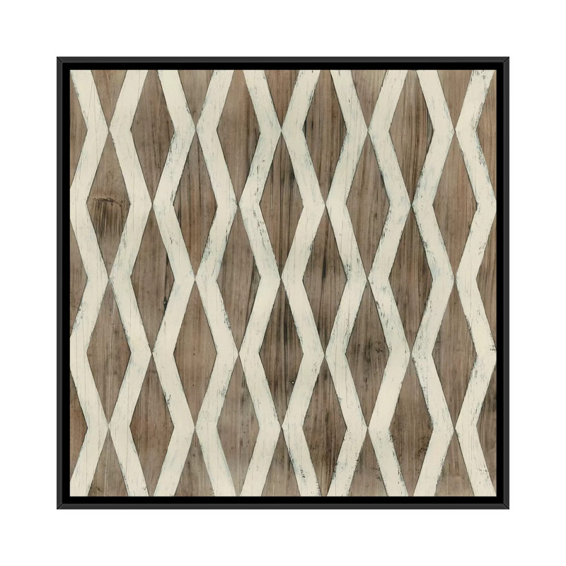 «Driftwood Geometrie III», impression sur toile, H 18 po x l 18 po x P 1,5 po, Toile avec cadre noir, Pas de tapis